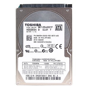 Toshiba MK1254GSYF / HDD2E54 120GB 7200RPM SATA-300 16MB Buffer 2.5" Hard Drive (HDD2E54)