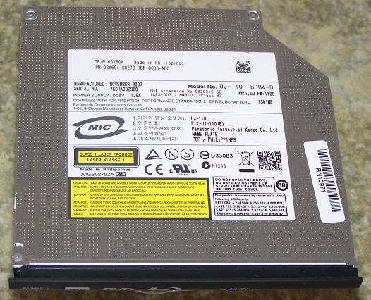 Panasonic UJ-110 SlimLine Laptop Blu-Ray DVD±RW/BD-ROM Drive