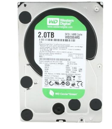 WESTREN Digital Cavier GREEN WD20EARS 2TB 7200RPM SATA-300 3.5" Hard Drive