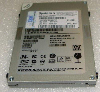 IBM 43W7621 / 43W7618 31.4GB SATA 2.5" Solid State Hard Drive