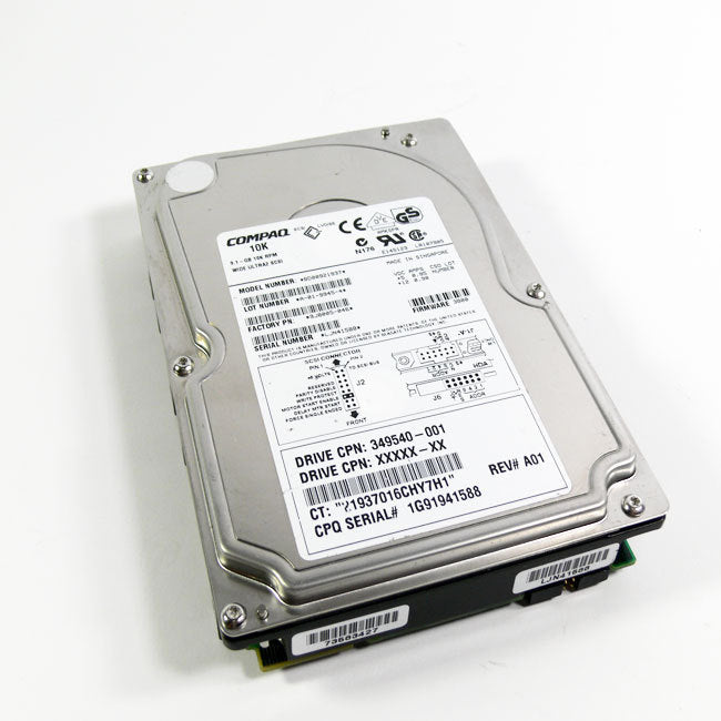 Compaq 349540-001 9.1GB 10KRPM Ultra-2 SCSI 68-PIN Hard Drive