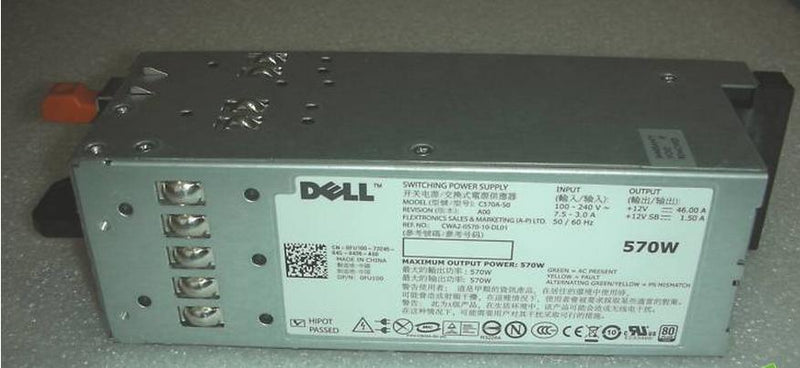 DELL FU100 PowerEdge R710 570 watts Power Supply