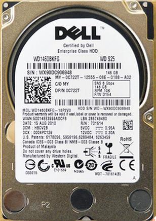 DELL C722T 146GB 10KRPM Serial Attached SCSI SAS 2.5" Hard Drive