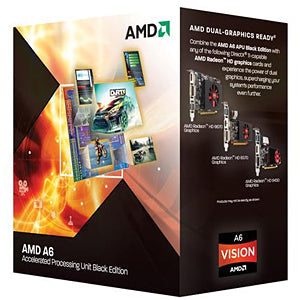 AMD AD3670WNGXBOX A6-Series A6-3670K 2.7GHZ 4MB L2 Cache SKT-FM1 Quad Core New Open Box Processor