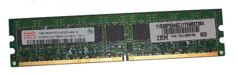 Hynix HYMP512U72BP8-C4 1GB 240PIN PC2-4200 CL4 18C 64x8 DDR2-533 2Rx8 1.8V ECC DIMM Memory Module