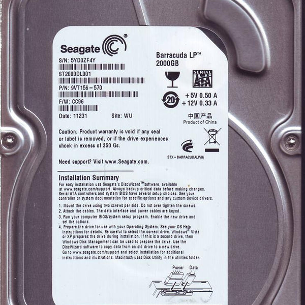 SEAGATE - SEAGATE製HDD　ST2000DL001　2TB SATA600 5900 Amazon | Seagate Barracuda Green ST2000DL001 2TB 5900RPM