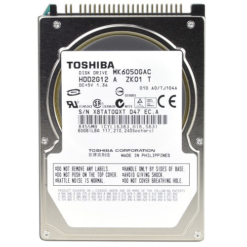 Toshiba MK6050GAC 60Gb 4200Rpm 8Mb UDMA/133 ATA-7 2.5-Inch Internal Hard Drive