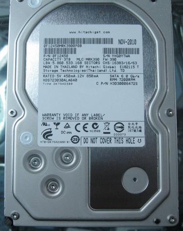 Hitachi Deskstar 7K3000 3TB 7200Rpm 64MB Cache Sata-III 3.5-Inch Internal Hard Drive (0F12451)