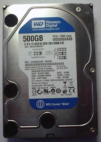 Western Digital Cavier SE16 WD5000AAKB 500GB 7200RPM PATA EIDE 16MB Buffer 3.5" Desktop Hard Drive