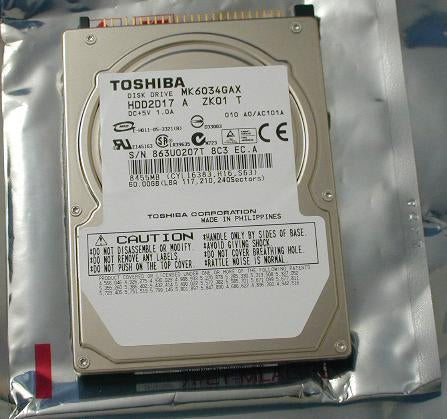 Toshiba MK6034GAX / HDD2D17 60GB 5400RPM 8MB ATA-100 2.5" 9.5MM Laptop Hard Drive