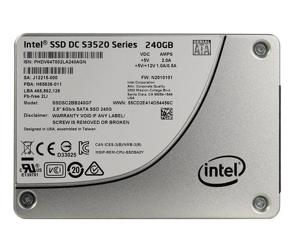 Intel SSDSC2BB240G701 DC S3520 240Gb SATA-III 2.5-Inch MLC Solid State Drive