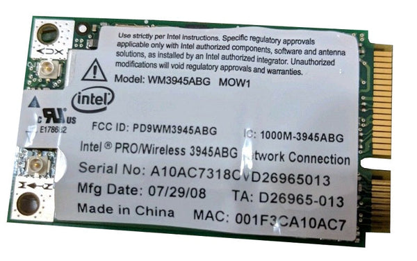 Intel WM3945ABG MOW1 Pci-e 802.11a/b/g Wireless Wlan Mini Wifi Card