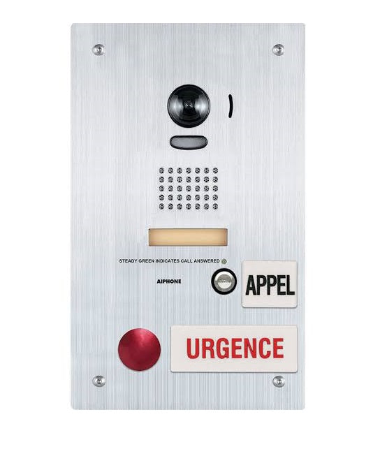 Aiphone IS-DVF-2RA Flush Mount Stainless Steel Video Door Station with Emergency Call Button