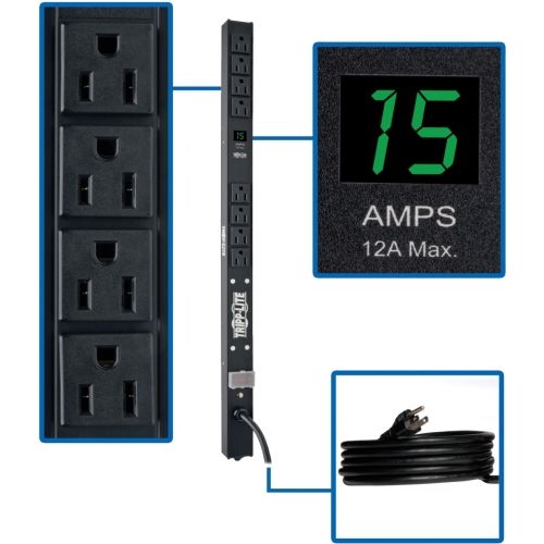 Tripp Lite PDUMV15-24 1.5kW Single-Phase Local Metered PDU, 100-127V Outlets