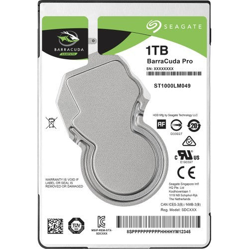 Seagate ST1000LM049 Barracuda Pro 1 TB 2.5" Internal Hard Drive - SATA - 7200rpm - 2 Year Warranty