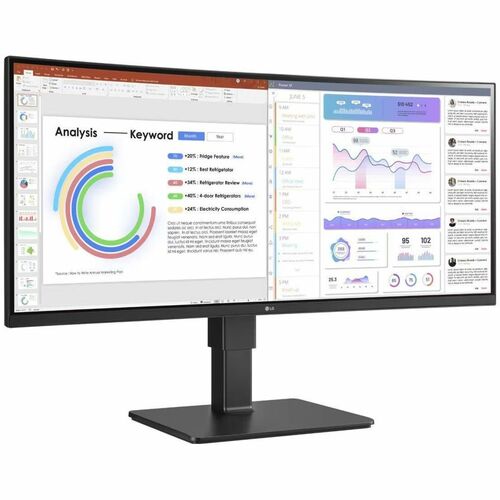 LG 34BQ77QE-B Ultrawide 34" Class UW-QHD Curved Screen LED Monitor - 21:9 - Textured Black - 34"