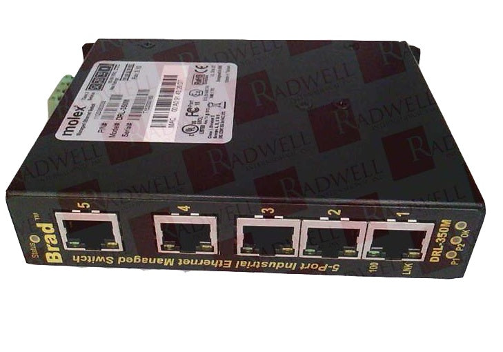 Molex DRL-350M Direct-Link 5-Port 100Mbps 30VDC Ethernet Switch