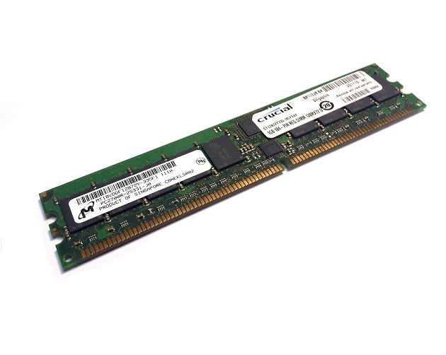 Micron MT18VDDF12872Y-335F1 1GB 184-Pin PC2700 DDR-333Mhz ECC Registered CL2.5 DIMM Single-Rank Memory Module