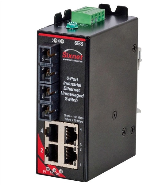 Sixnet SLX-6ES-4SC Red Lion 6-Port Dual Multimode Fiber 4Km Ethernet Switch