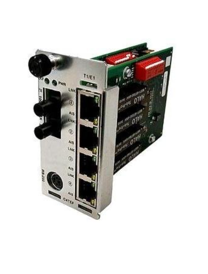Transition Networks Media Converter Single-Mode 1310NM Point System T1/E1 to Fiber Transport Mux Slide-In-Module C4TEF1014-100 