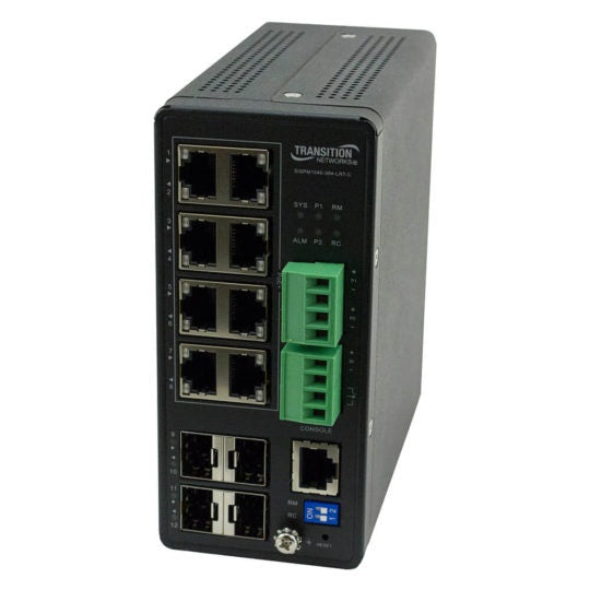 Transition Networks SISPM1040-384-LRT-NY  8-Port 125Mbps Poe+ Ethernet Switch
