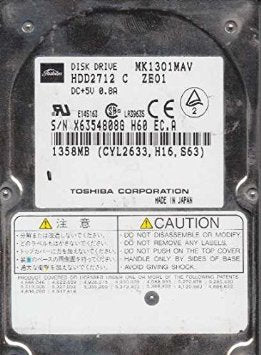 Toshiba MK1301MAV / HDD2712 1.35GB 4200RPM 44-PIN ATA IDE 2.5" Hard Drive
